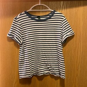 Blue and white striped t shirt